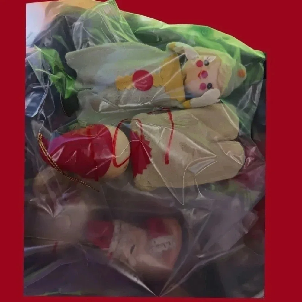 Vtg clowns felt christmas ornaments lot of 2